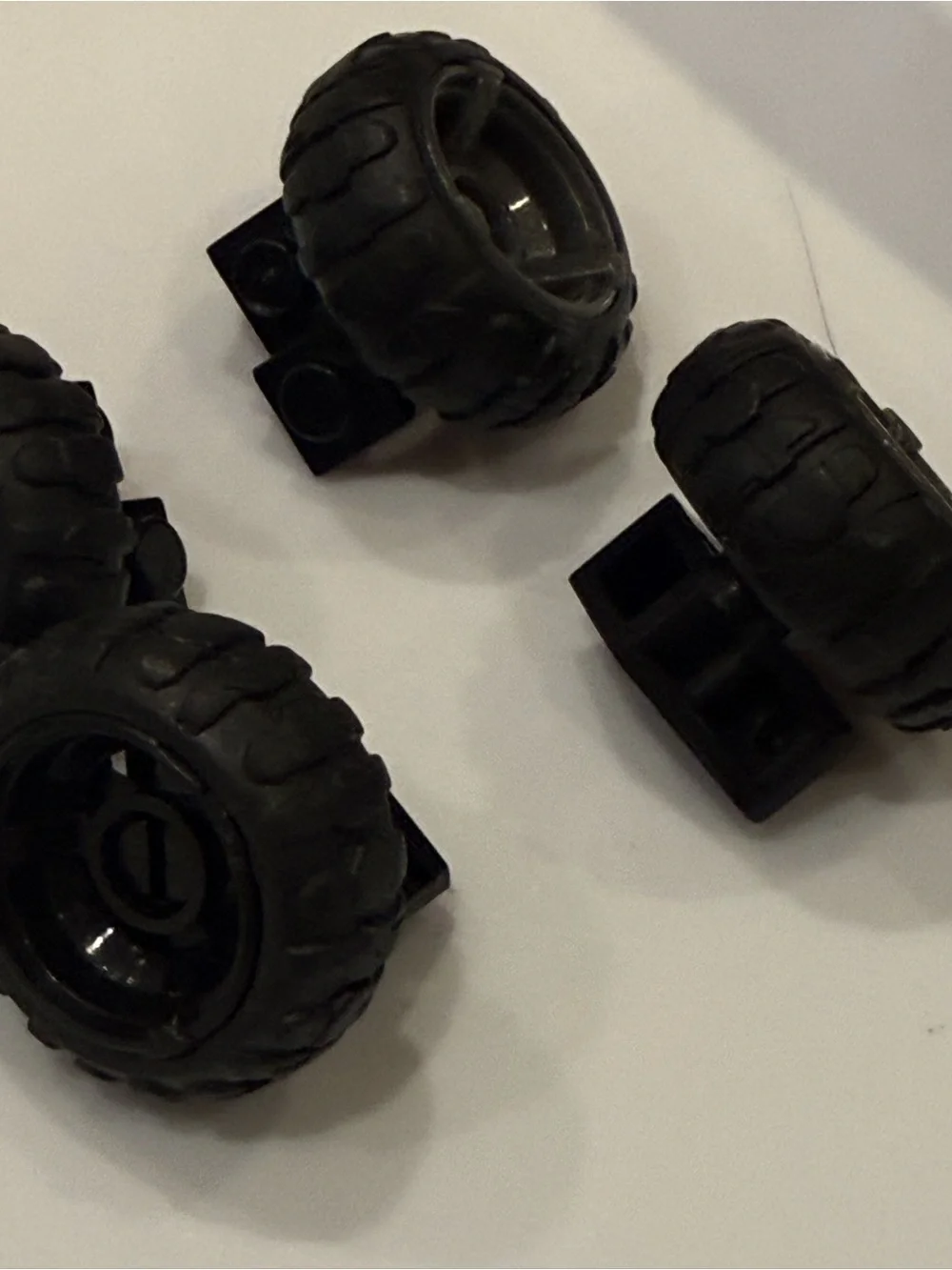 Lego Technic Wheels + Tires + Axles Car Truck Medium Size 56145 61481 (Lot of 4)
